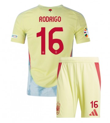 España Rodri Hernandez #16 Segunda Equipación Niños Eurocopa 2024 Manga Corta (+ Pantalones cortos)